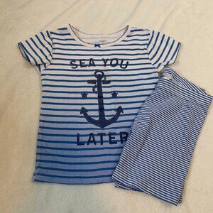 5/$25 Carter's two piece nautical short sleeve shorts cotton pajamas jammies pjs